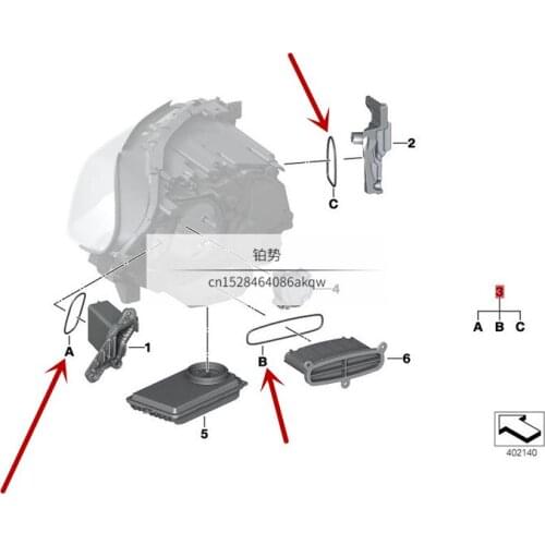 Car front bumper headlights back cover F10 M5 518D N47b mwF11 525D 528I F18 530LE Illumination turn Sealing ring