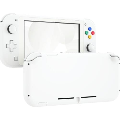 EXtremeRate Soft Touch White DIY Replacement Shell Housing Case Cover with Screen Protector for NS Switch Lite