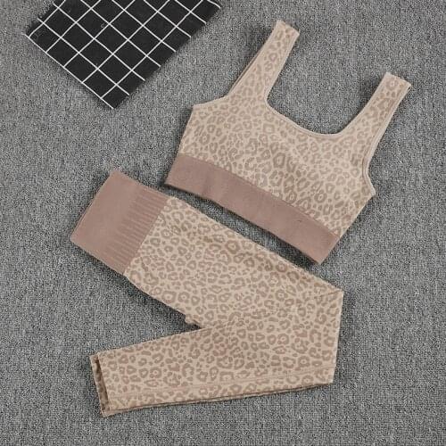 CHRLEISURE 2 Piece Sets Womens Outfits Summer Outfits Leopard Print Beauty Back Bra Kilou Autumn Two Piece Set