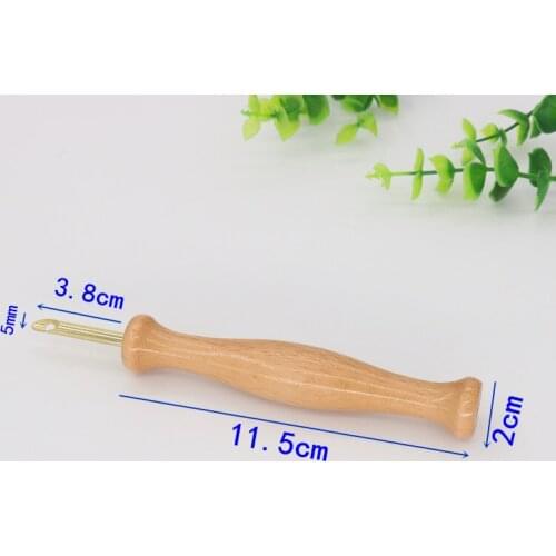 Wooden Handle Knitting Embroidery Pen Punch Needle Threader Set DIY Weaving Sewing Felting Craft for thick wool thread embroider