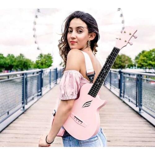 Enya Nova U Concert Ukulele 23” Cutaway Carbon Fiber Beginner Travel Ukulele Kit Waterproof Ukelele With Case/Strap/Capo/Strings