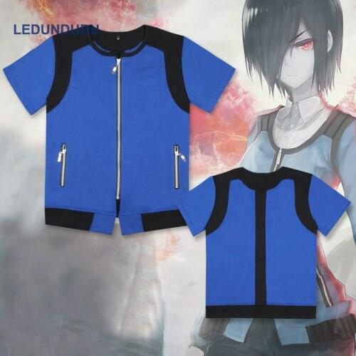 Hot Anime Tokyo Ghoul Cosplay Hoodies Toka Kirishima Jackets Sweatshirts Casual Costumes Short Sleeve Coat Hooded for Halloween
