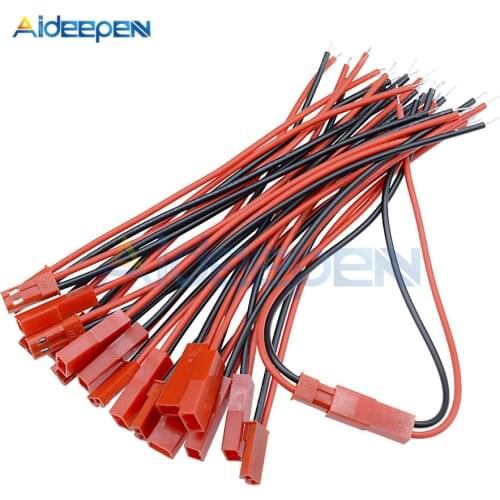 10Pairs 100mm 10cm 2 Pin Connector JST Plug Cable Male/Female For RC BEC Battery Helicopter DIY FPV Drone Quadcopter