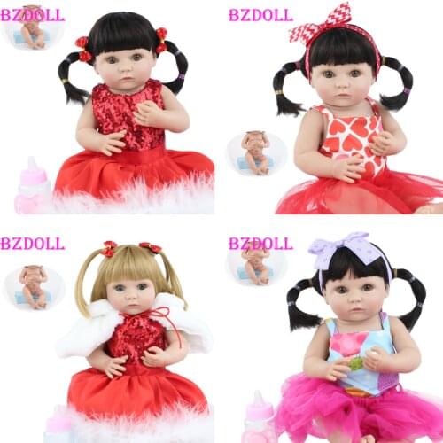 40cm Soft Silicone Reborn Baby Doll Toy Lifelike Full Vinyl Newborn Babies Doll For Girl Boneca Child Xmas Gift Child Bathe Toy