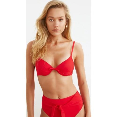Trendyol Bow Detailed Push-Up Bikini Top TBESS20BU0237