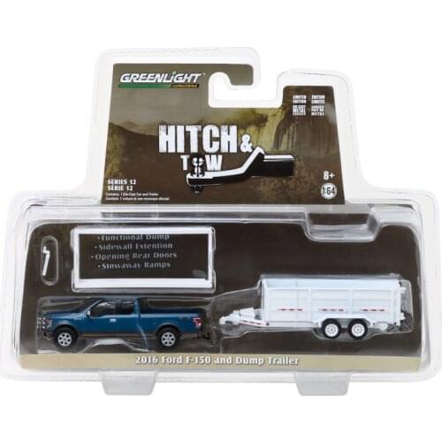 GreenLight 1:64 2016 Ford F-150 and Double Alloy model car Metal toys for childen kids diecast gift