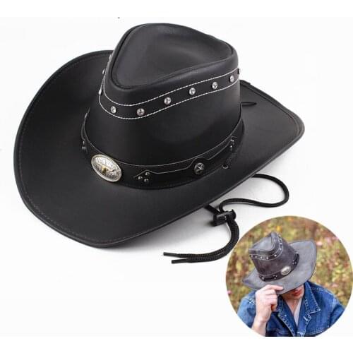 Fashion Womens Mens Wool Hollow Western Cowboy Hat With Sun God Belt Cowgirl Jazz Toca Sombrero Godfather Cap Size 56-58CM