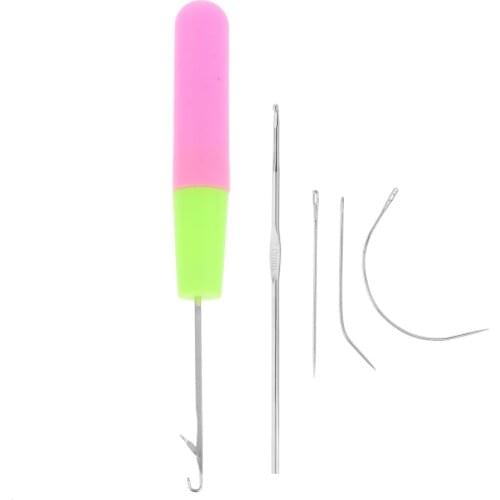 5 Pcs Latch Hook Crochet Needle Set for Micro Braids Hair Extension Feather