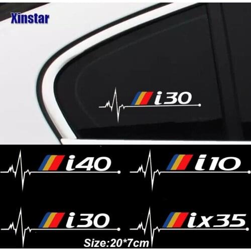 2pcs car windows sticker for hyundai I10 I20 I30 I40 IX35