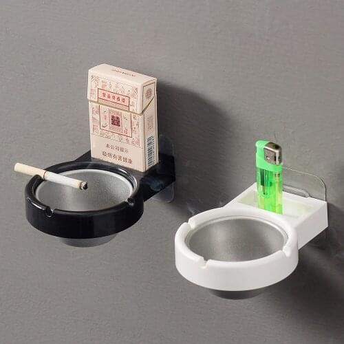 Wall Plastic And Stainless Steel For Wall Mounting Black White Bathroom Gift For Friend Modern Home Decor Cigar Ashtray