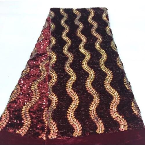 The latest African lace fabric 2021 high quality velvet lace with sequins Nigeria lace fabric wedding dress XX4345
