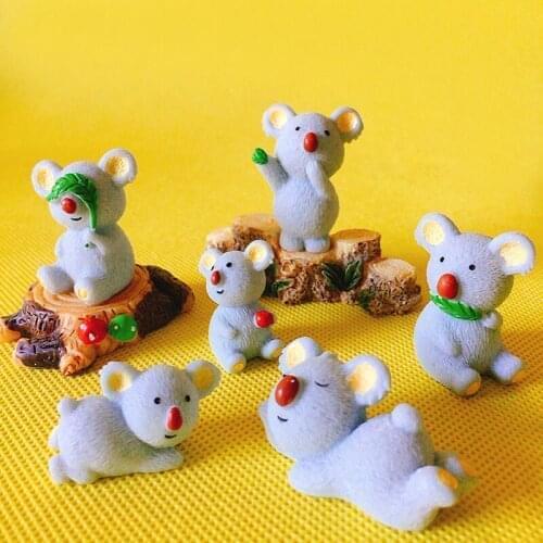 New~6 Pcs Koala bears/miniatures/cute/ fairy garden/gnome/moss terrarium decor/crafts/bonsai/bottle garden/ DIY supplies