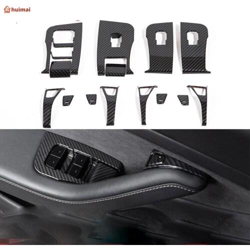 Model3 Car Window Control Panel Cover Button Trim For Tesla Model 3 2021 Accessories Carbon Fiber ABS For Tesla Model Y