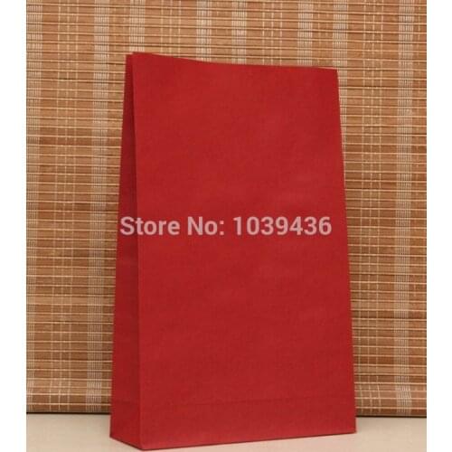 Wholesale 100pcs/lot Red Kraft Paper Bag 23x12x7.5cm Jewelry Snacks Gift Packaging Bags Favor Paper Gift Bag For Boutique