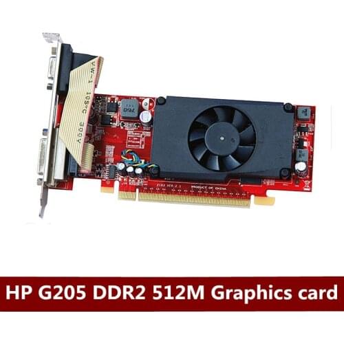 Original HP G205 DDR2 64bit 512M PCI-E VGA + DVI HD Video Card with Full Height Baffle