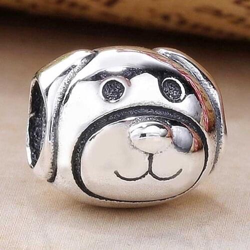 Original Cute Dog Beads Fit 925 Sterling Silver Animal Bead Charm Women Bracelet Bangle Diy Jewelry