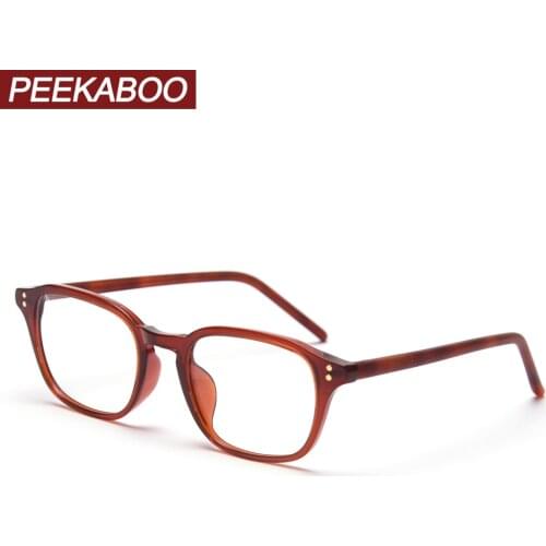 Peekaboo TR90 square glasses for women classic style acetate blue light optical glasses frame for men korean style rivet