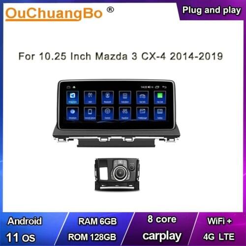 Ouchuangbo 4G Car Radio GPS Stereo For Mazda 3 CX-4 2014-2019 With Wireless Carplay 8 Core 6GB 128GB Android 10 OS Navigation