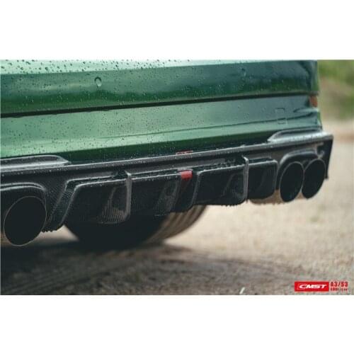 Suitable for Audi S3 Modified Cmst Carbon Fiber Front Side Skirt Rear Lip Tail Aircraft Cover A3 Surrounding Kit