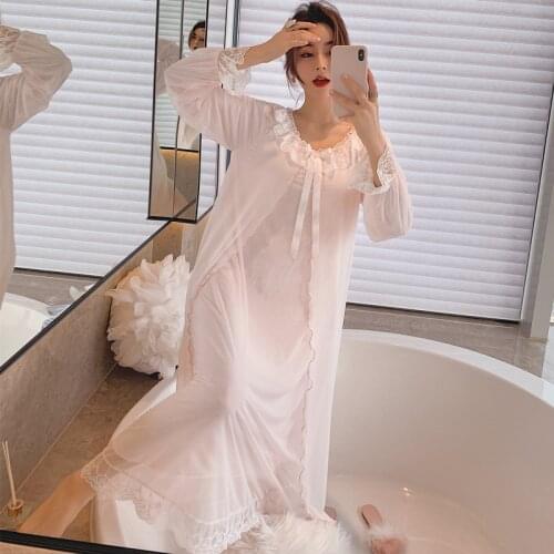 Retro Goddess French Fairy Modal Nightdress Ladies Palace Style Newlywed Bride Pajamas Home Service Pyjamas