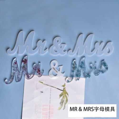 DIY Crystal Silicone Mold English Letter MR Mr. MRS Listing Mold For Resin Decoration Craft Molds Jewelry Tools Mould