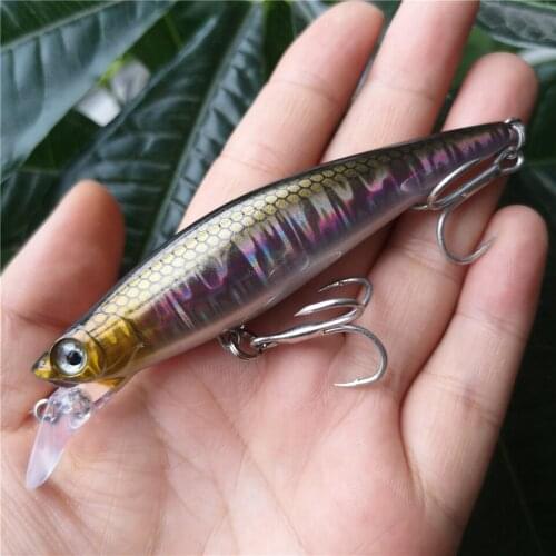 SWOLFY 90mm 33g Minnow Laser Hard Depth 0-2m SwimBait Artificial Bait Long casting lure Sinking Fishing Lure