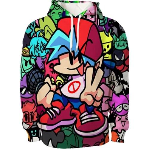Hot Game Friday Night Funkin Hoodies Spring Autumn Sweatshirts Men Women Pullover Cartoon Anime Tracksuit Adult Long Sleeve Tops