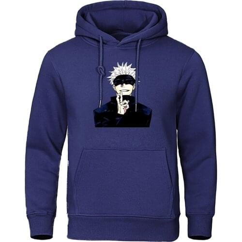 Japan Anime Jujutsu Kaisen Men Hoodies Cartoon Gojo Satoru Mens Sweatshirts Fashion Fleece Streetwear Vintage Harajuku Hoodie