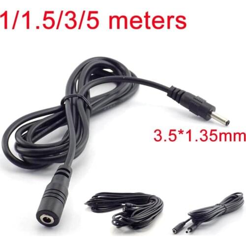 1/3/5M 5V DC Male Female Power Extension Cable For CCTV Cord Adapter Security Camera extend Connector 3.5x1.35mm
