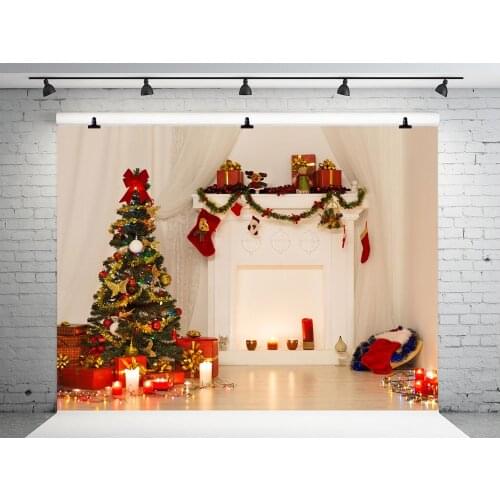 VinylBDS Christmas Backdrop Photograph Christmas Gree Trees Indoor Photo Backdrop For Children Photo Studio Camera Fotografica