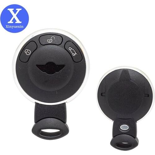Xinyuexin 3 Button Smart Remote Car Key Case Fob Shell Fit for BMW Mini Cooper R56 R57 R58 R60 R61 Replacement Keycase No Logo