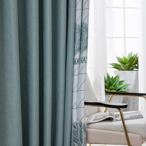 Custom Curtains for Living Room Bedroom Jacquard Solid Color Shade Curtain Left and Right Biparting Open General Pleat