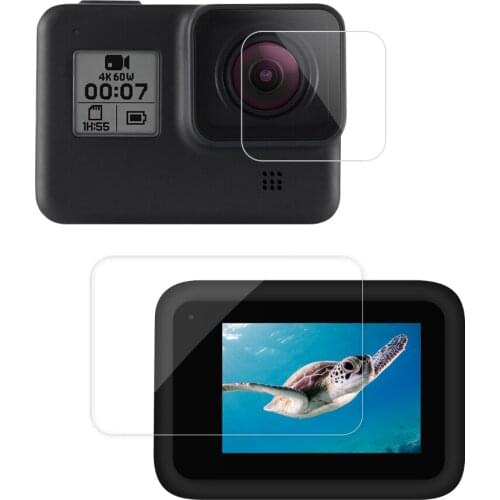 30set HD tempered glass screen+lens protector film for GOPRO HERO 8 9H 2.5R full coverage for go pro 8 black accessories