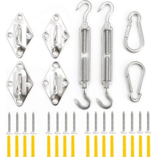 1 Set 8/6/5mm Sun Shade Sail Nets Canopy Screw Hook Accessories Door Buckle Four-Corner Awning Fitting Flower Basket Screw Kit