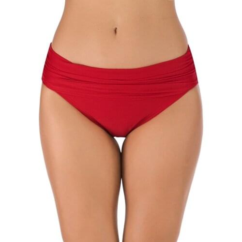 Ladies Triple-Cornered Swimsuit Feminine High Stretch Twist Front Bikini Bottoms