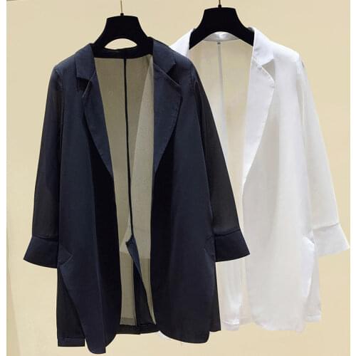 Geskeey Chiffon Thin Small Suit Jacket Lady Spring And Summer New Casual Sunscreen Shirt Trumpet Sleeve Air-Conditioning
