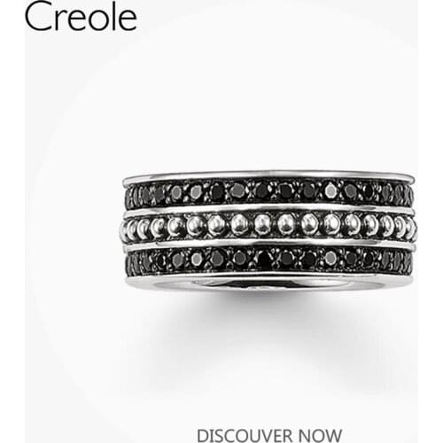The Eternity Ring Black Pave,2019 Brand New 925 Sterling Silver Rebel Street Fashion Jewelry Vintage Gift For Women