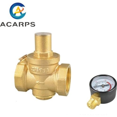 1-1/4" Brass Water Pressure Reducing Maintaining Valve Regulator Adjustable Relief Valve Gauge