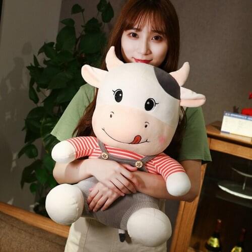 26-52cm New kawaii Double Shoulder Strap Cow Large Soft Stuffed Toys for Girls Children Kids Birthday Gift Present