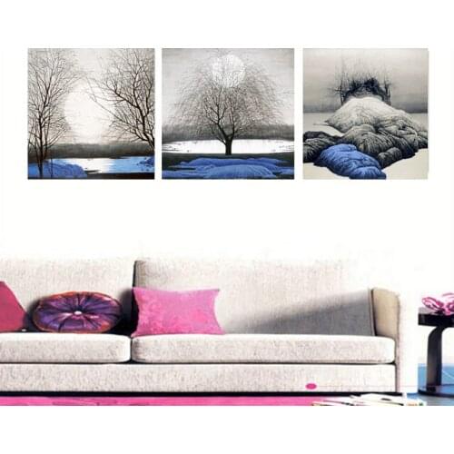 3 Piece Snow Moon Landscape Canvas Paintings Printings Wall Paintings Pictures for Living Room Wall Decorative Pictures