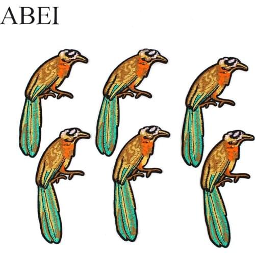 5pcs/lot Cartoon Animals Patches Iron On Bird Appliques Diy Fashion Clothes Stickers Sewing Jeans Bags Coats Patchwork Patch