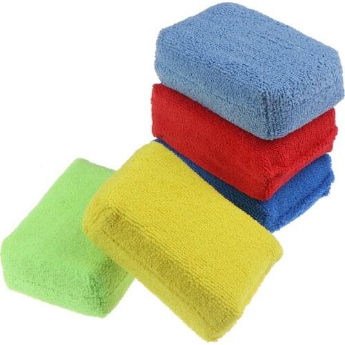 5 PCS Car Care Premium Microfiber Applicators Sponges,Cloths,Microfibre Hand Wax Polishing Detailing Pad