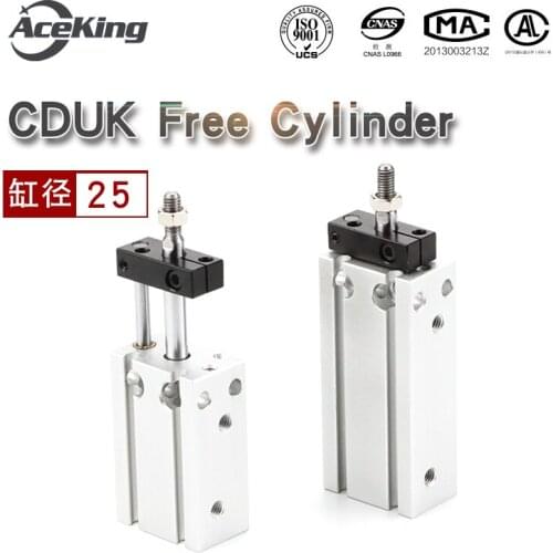 AceKing free mounting cylinder rod unrotating cduk25-5d 10D 15D 20D 25D 30D Pneumatic small cylinder with guide rod