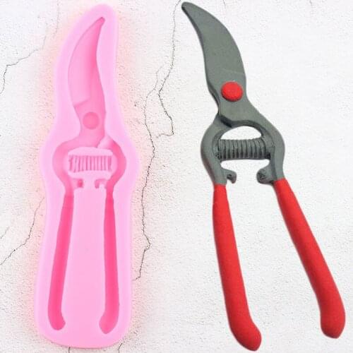 Hardware Tools Scissors Fondant Silicone Molds Steampunk Cupcake Topper DIY Cake Decorating Tools Candy Chocolate Gumpaste Mould