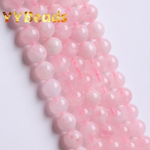 Top Quality Natural Madagascar Rose Quartz Beads Round Loose Beads For Jewelry Making DIY Bracelet Necklace 6 8 10 12MM 15" Inch