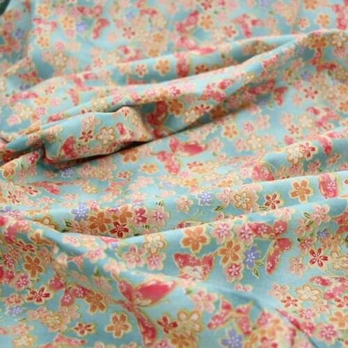 CF253 100x156cm Iris Japanese Style Twill Cotton Fabric Home Decorative Textile Household Bedding Curtain Clothing Fabric 3color