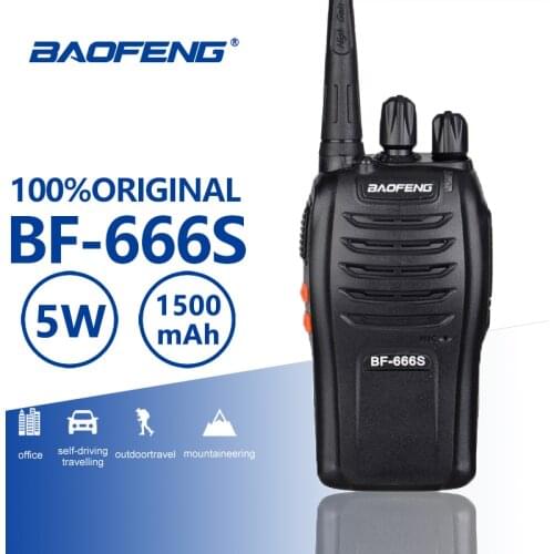 Baofeng BF-666S Cheap Walkie Talkie 5W UHF Portable Ham Radio Comunicador Transmitter FM Transceiver BF 666S 2 Way Radio Telsiz