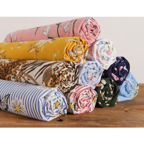 Stretchy Chiffon Dress Fabric Shirt Blouse Material Slightly Stretchy Fabric DIY Sewing Textile Summer Dress Material