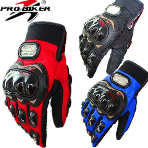 PRO-BIKER Street Motorcycle Racing Full Finger Hard Knuckle Short Gloves Sport Knight Riding Motorbike Touchscreen Cruiser Biker