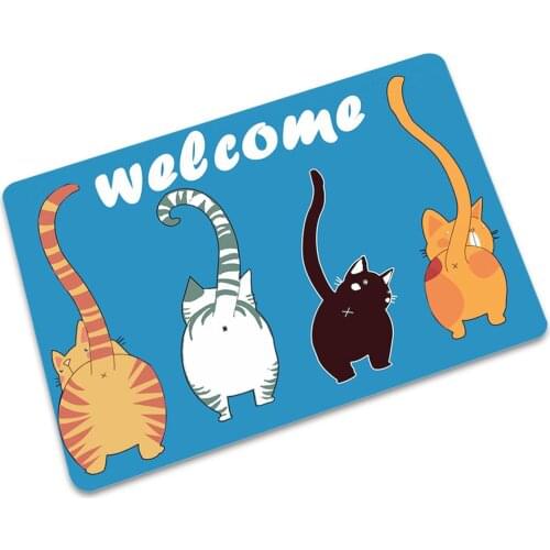 2020 New Cat Floor Mat for Entrance Door Anti-slip Door Carpet for Living Room Animal Tapis Rubber Door Mats Tapis de Bain